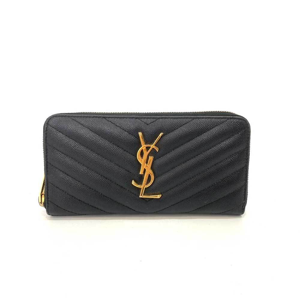 Saint Laurent Wallet Long Round Dark Navy Ysl Monogra… Gem